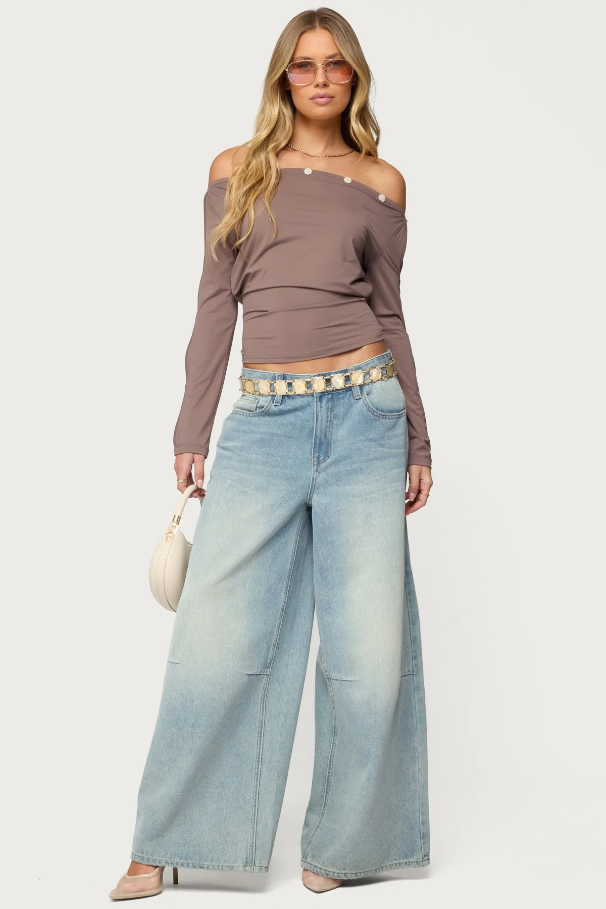 Ronee Off Shoulder Button Cutout Top - Image 2