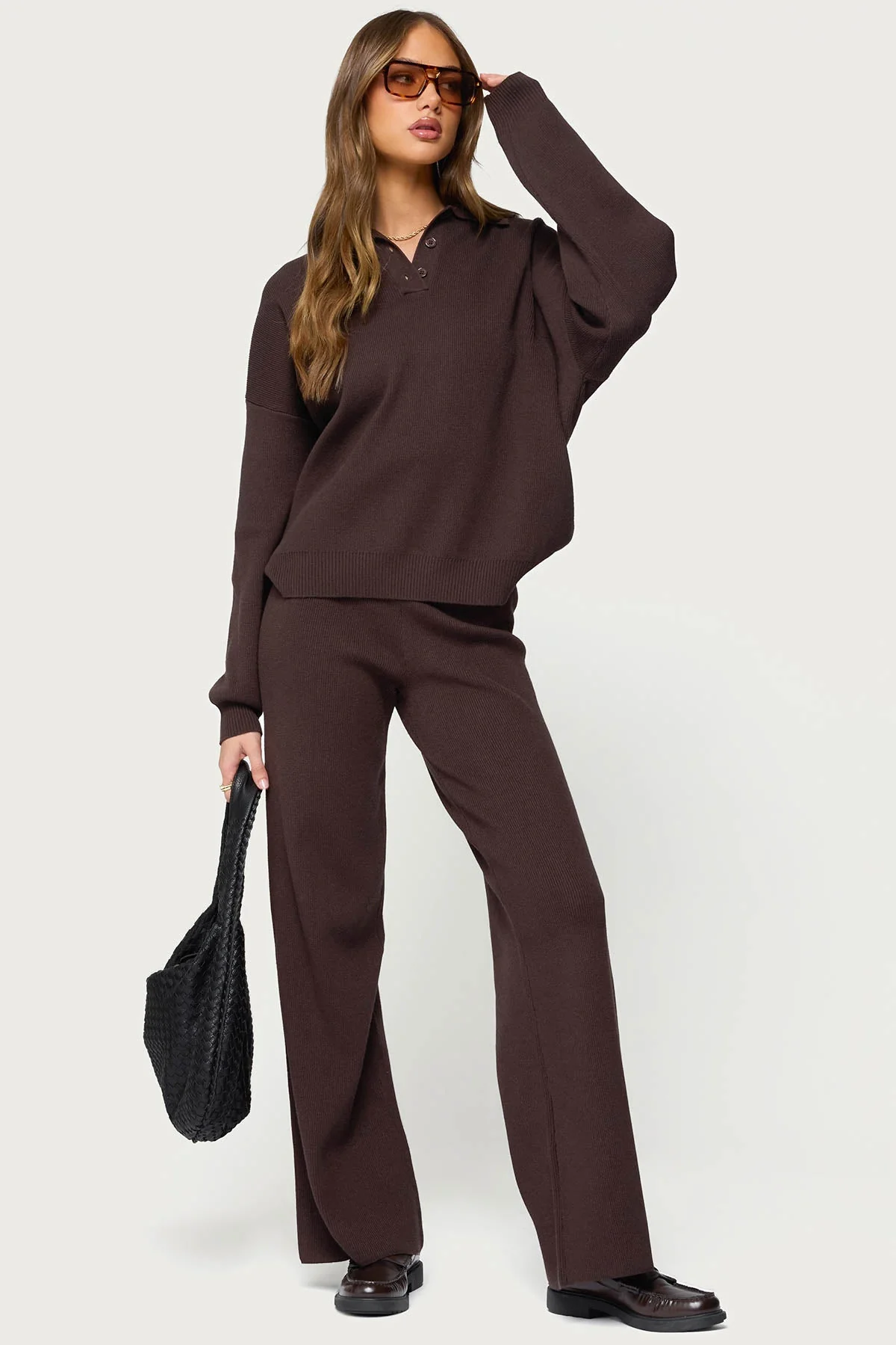 Lorie Wide Leg Knit Trousers
