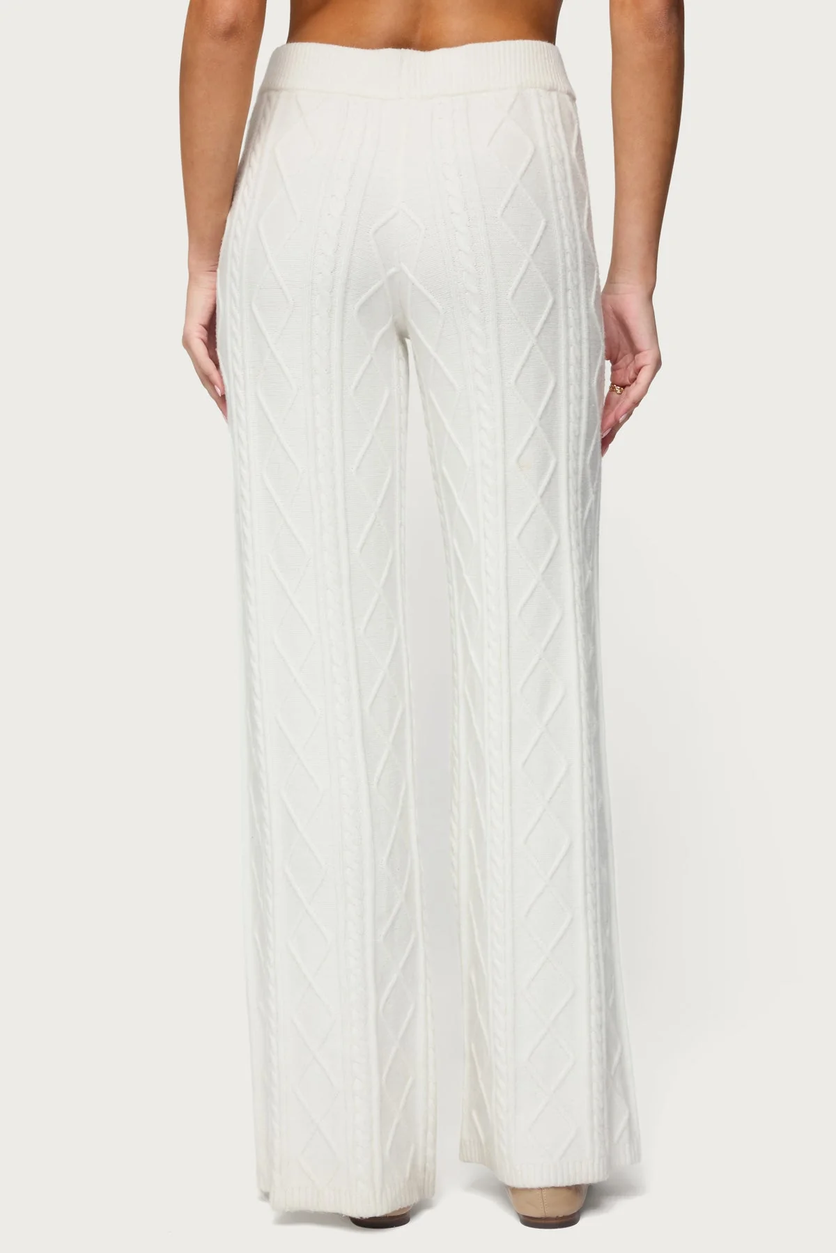 Louise Straight Leg Cable Knit Trousers - Image 4