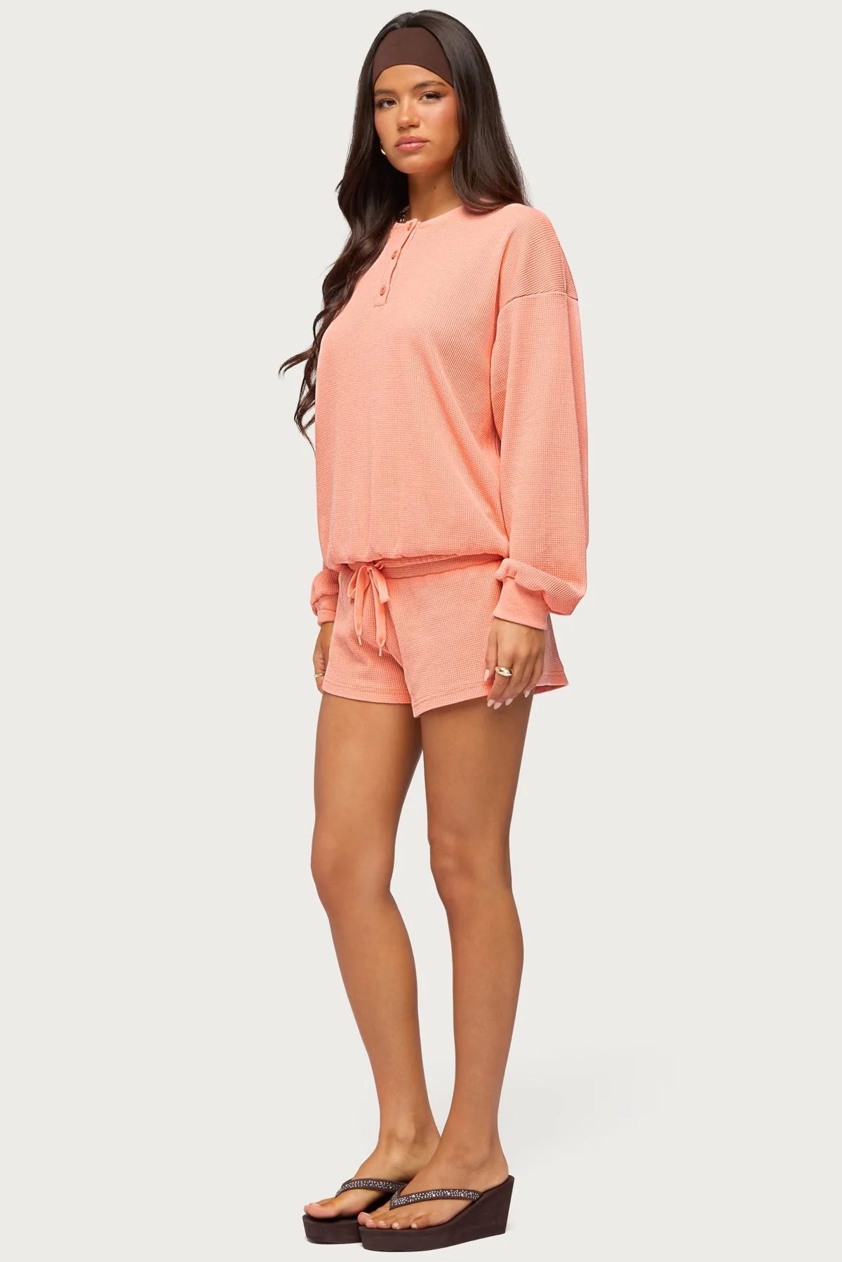 Baila Waffle Henley Top - Image 5