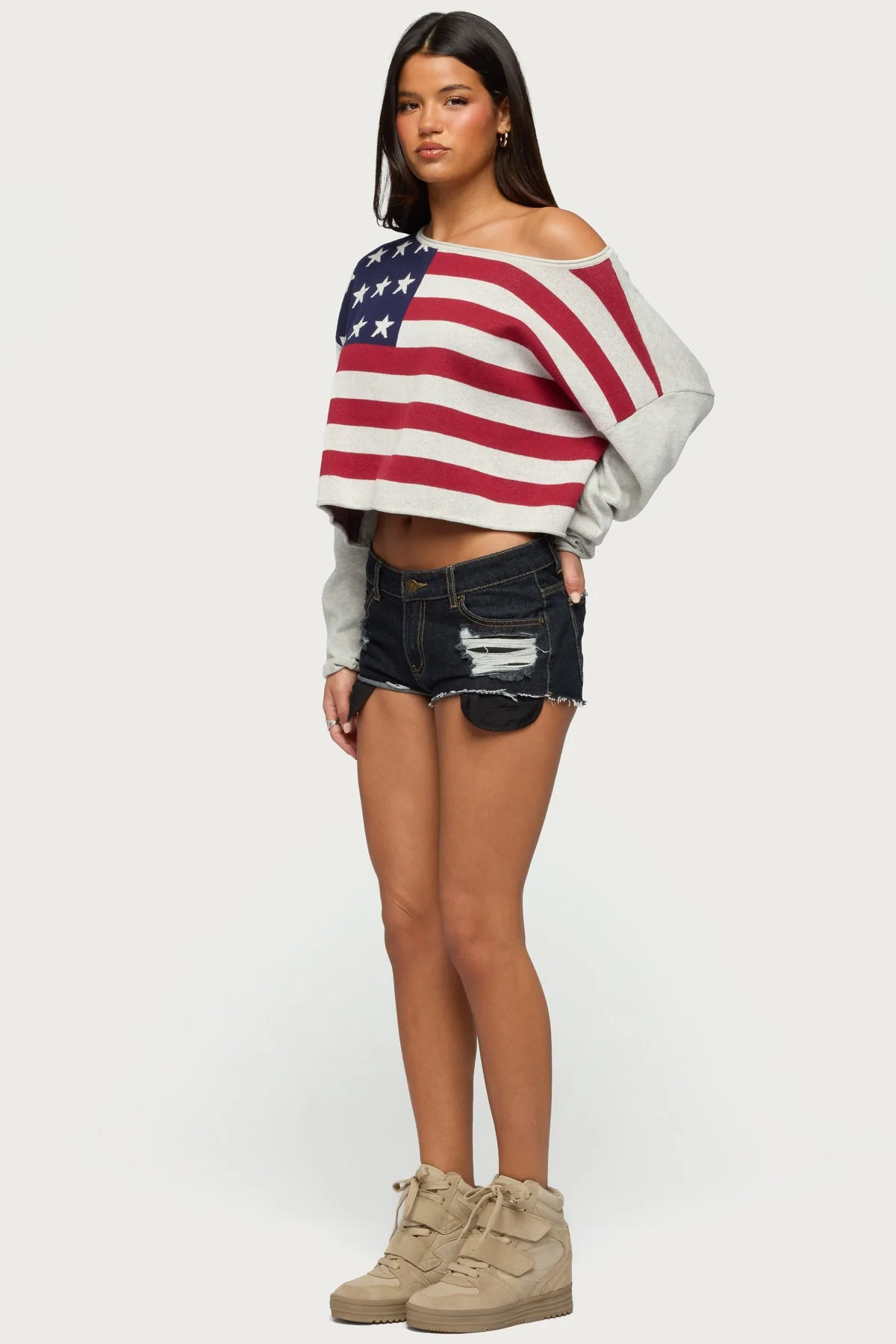 Usa Off Shoulder Sweater - Image 4