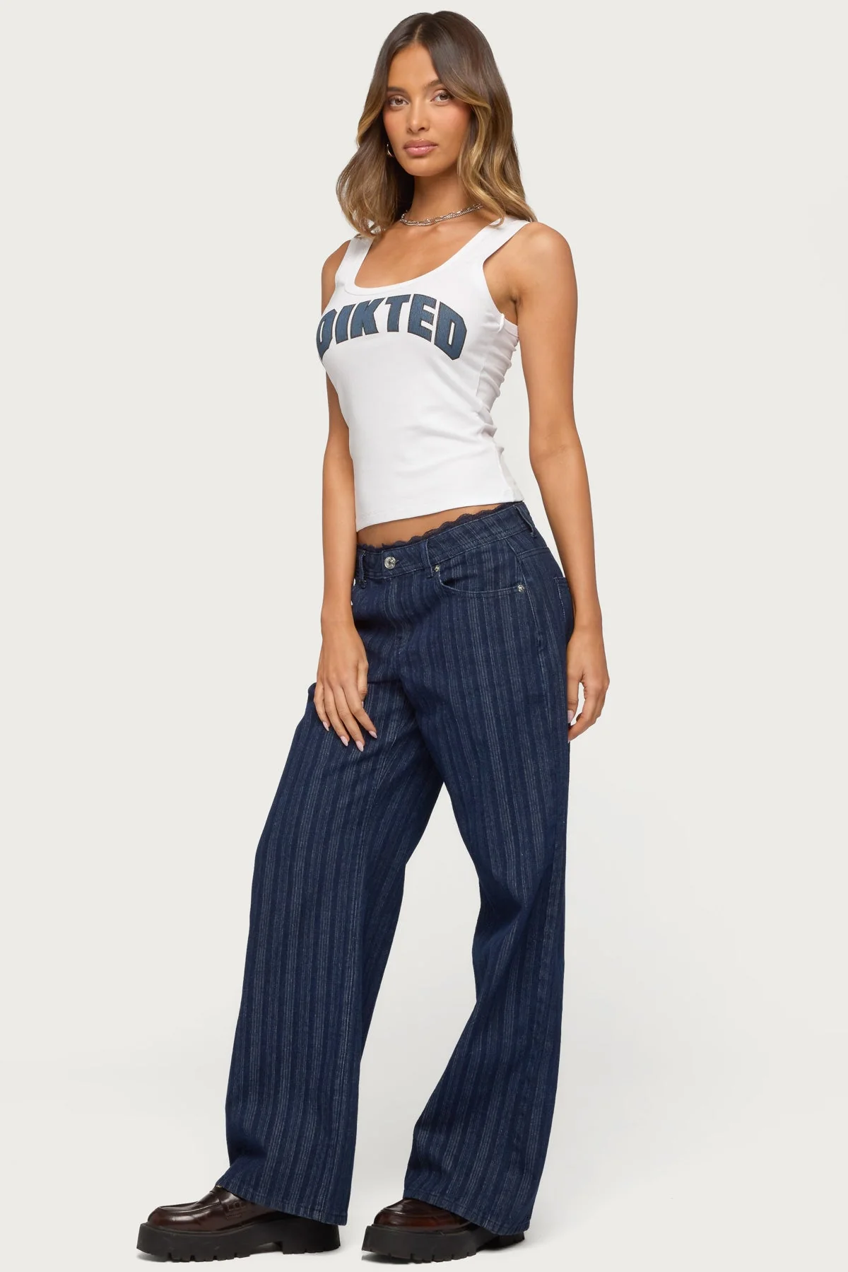 Edikted Girly Ribbed Tank Top - Image 5