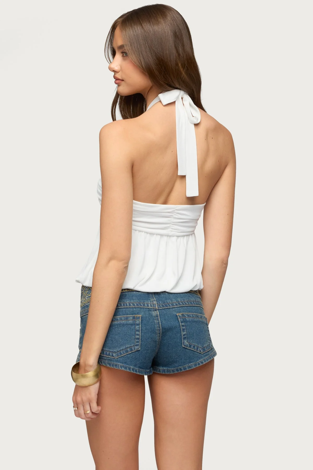 Kristina Gathered Bubble Halter Top - Image 6