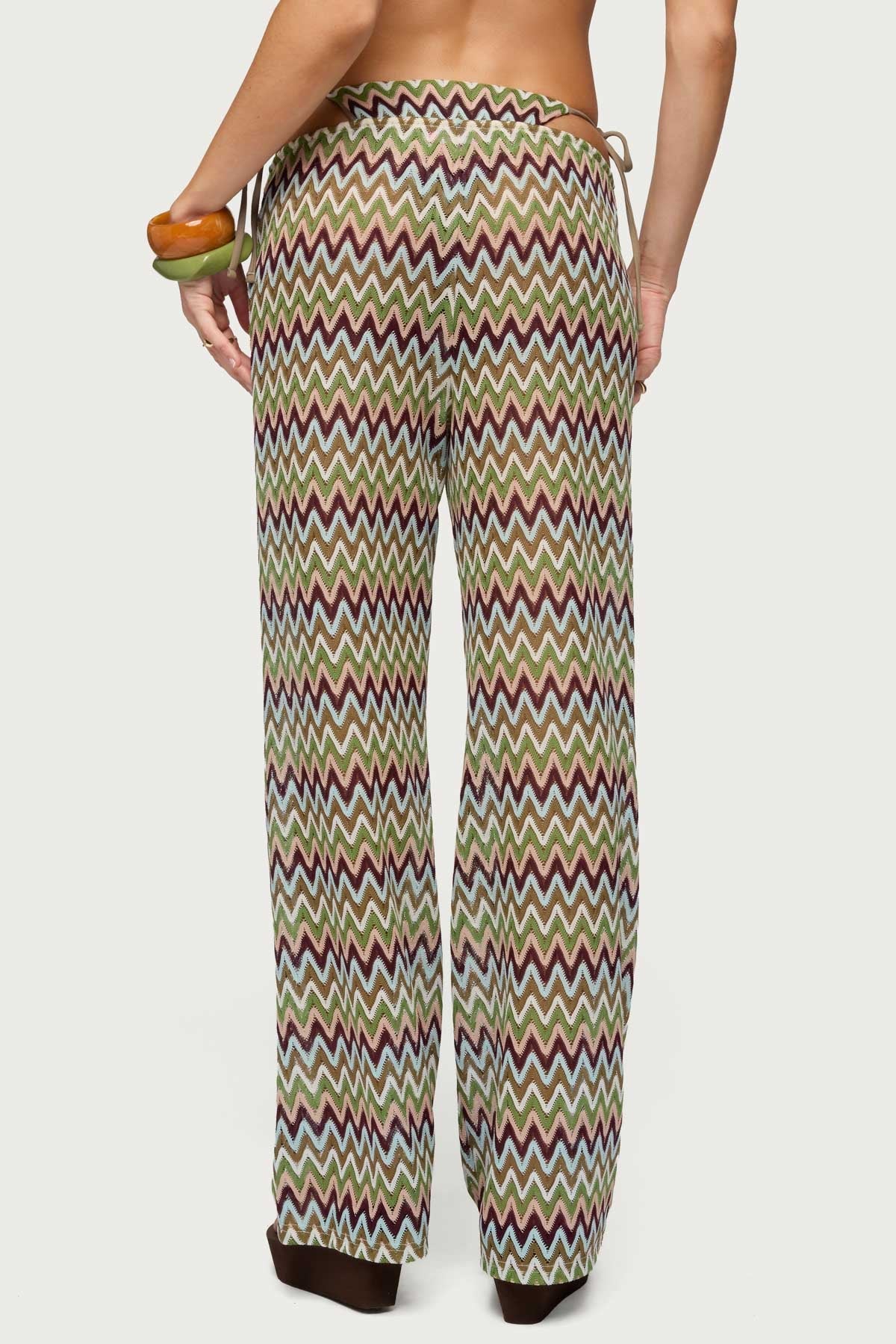 Mindee Zigzag Crochet Trousers - Image 3