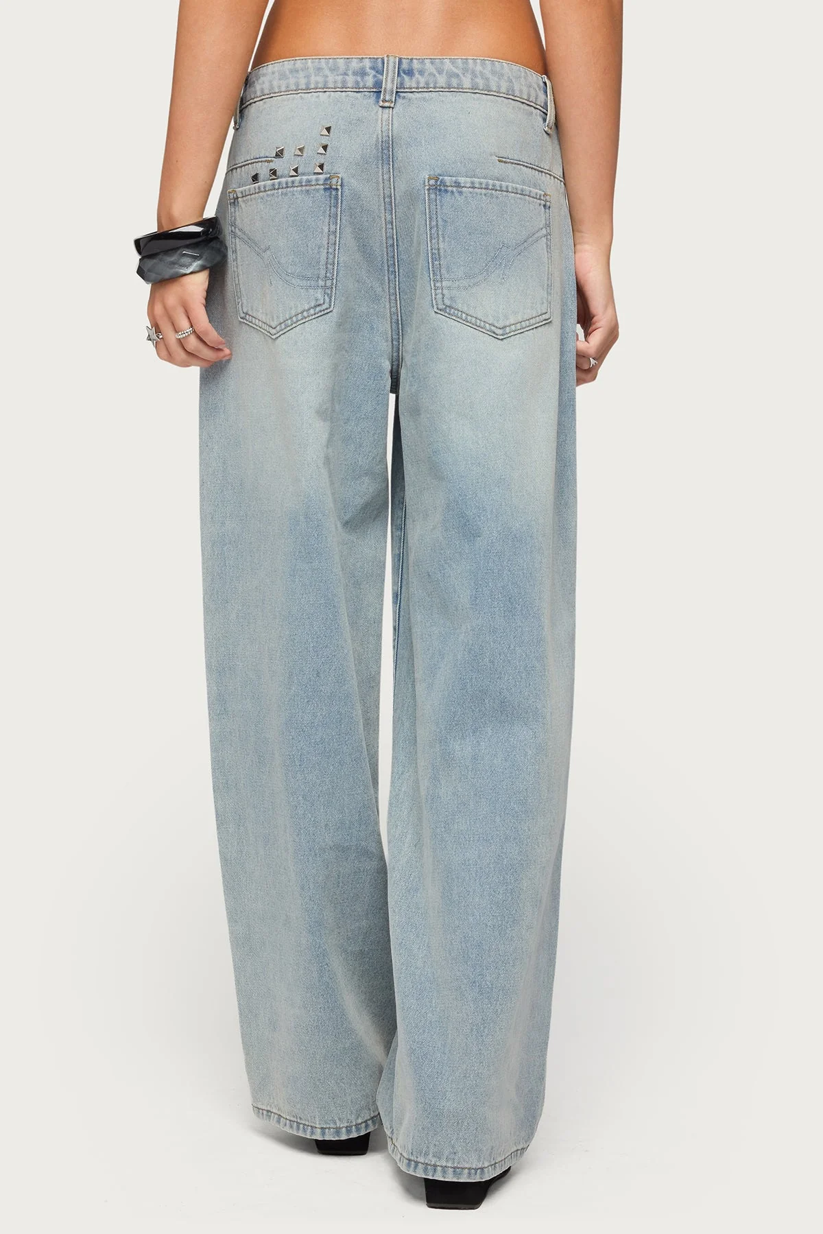 Oaklee Studded Low Rise Baggy Jeans - Image 5