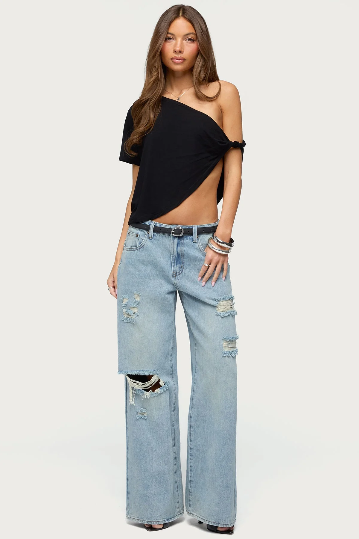 Ellah Distressed Low Rise Baggy Jeans - Image 5
