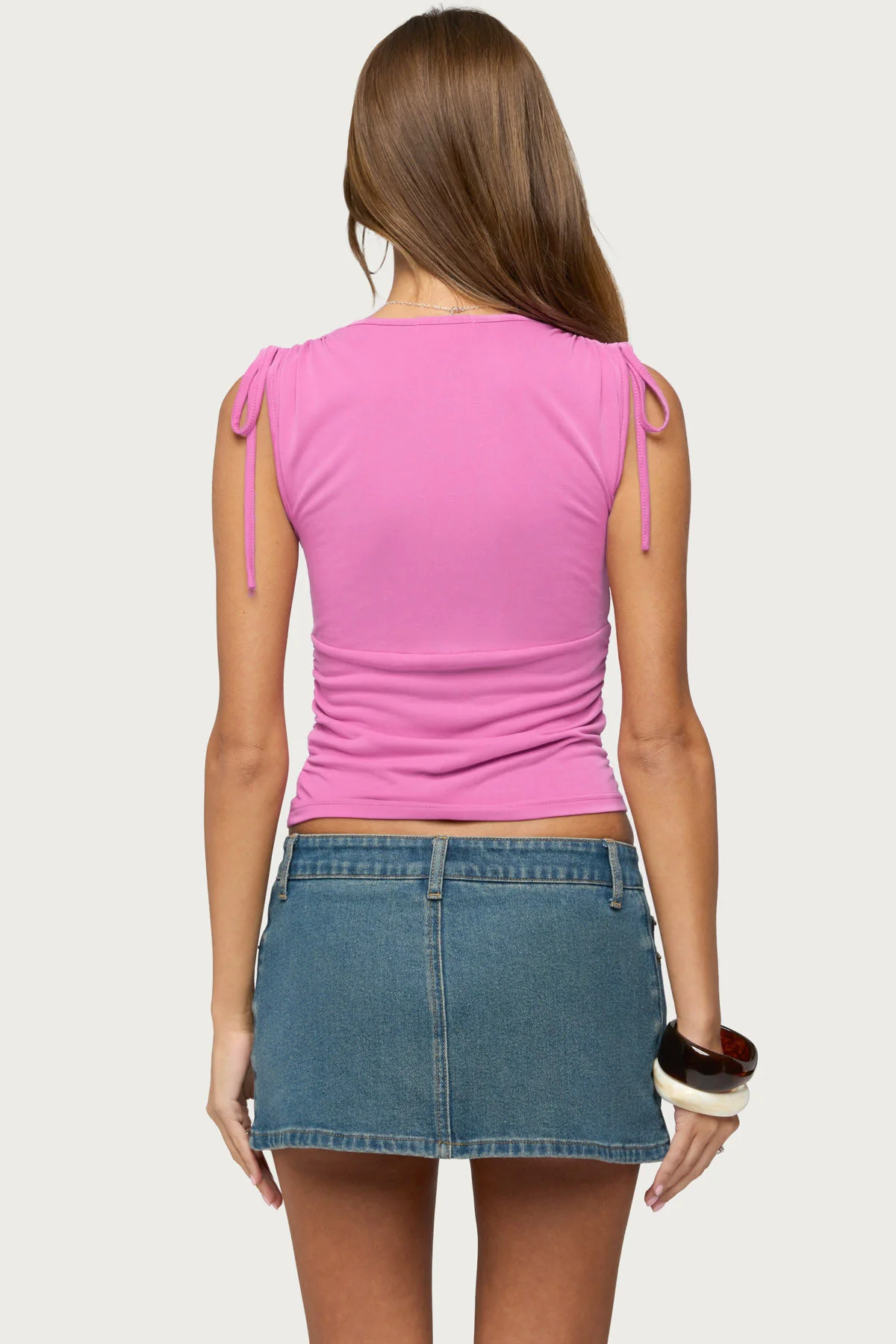 Cady Drawstring V Neck Tank Top - Image 2