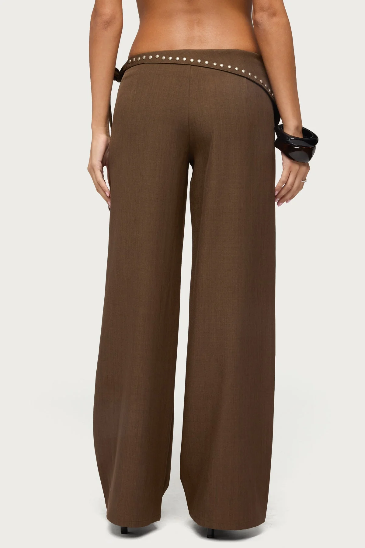 Avery Studded Foldover Straight Leg Trousers - Image 5