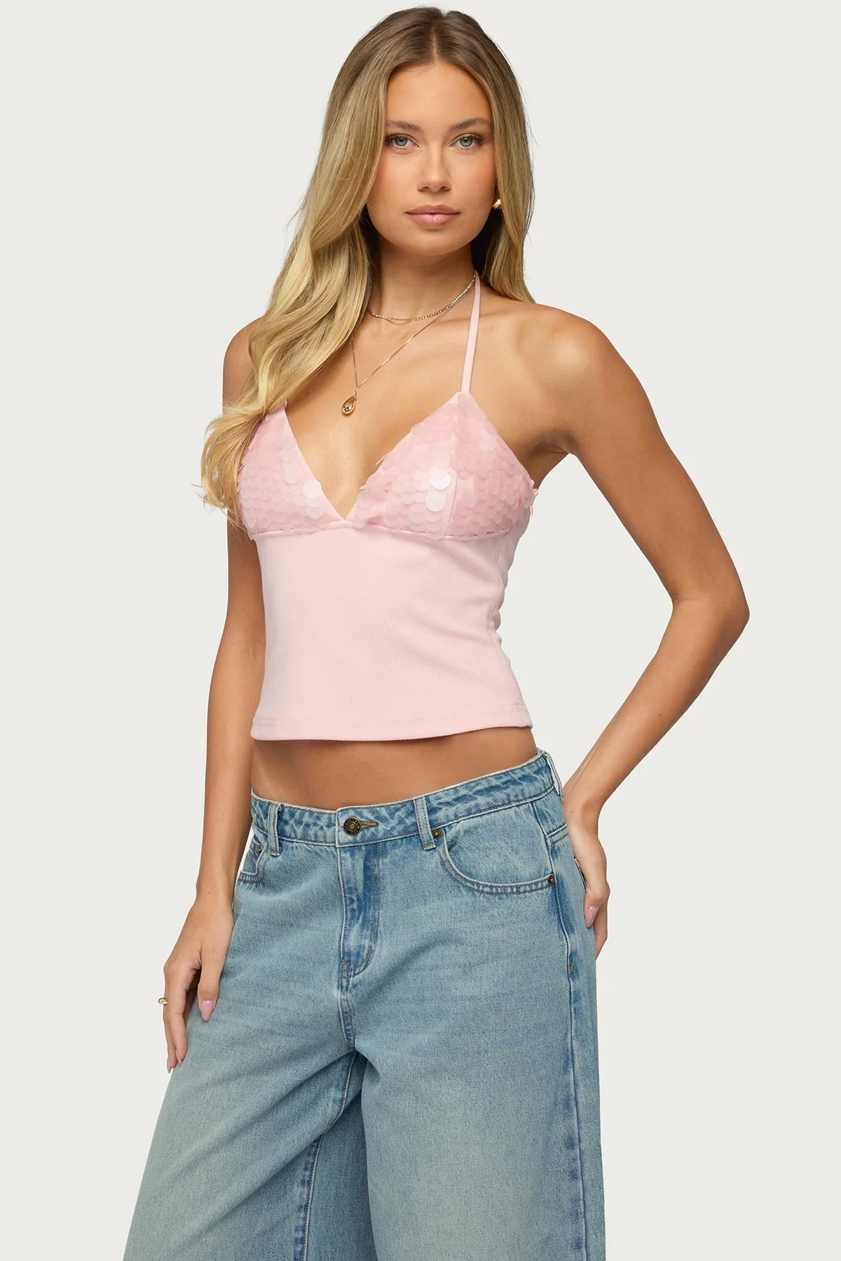 Katelyn Sequin Halter Top - Image 3