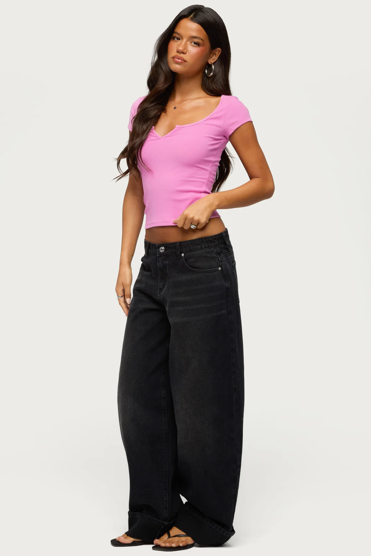 Jeanna Notch Scoop Neck T Shirt - Image 4